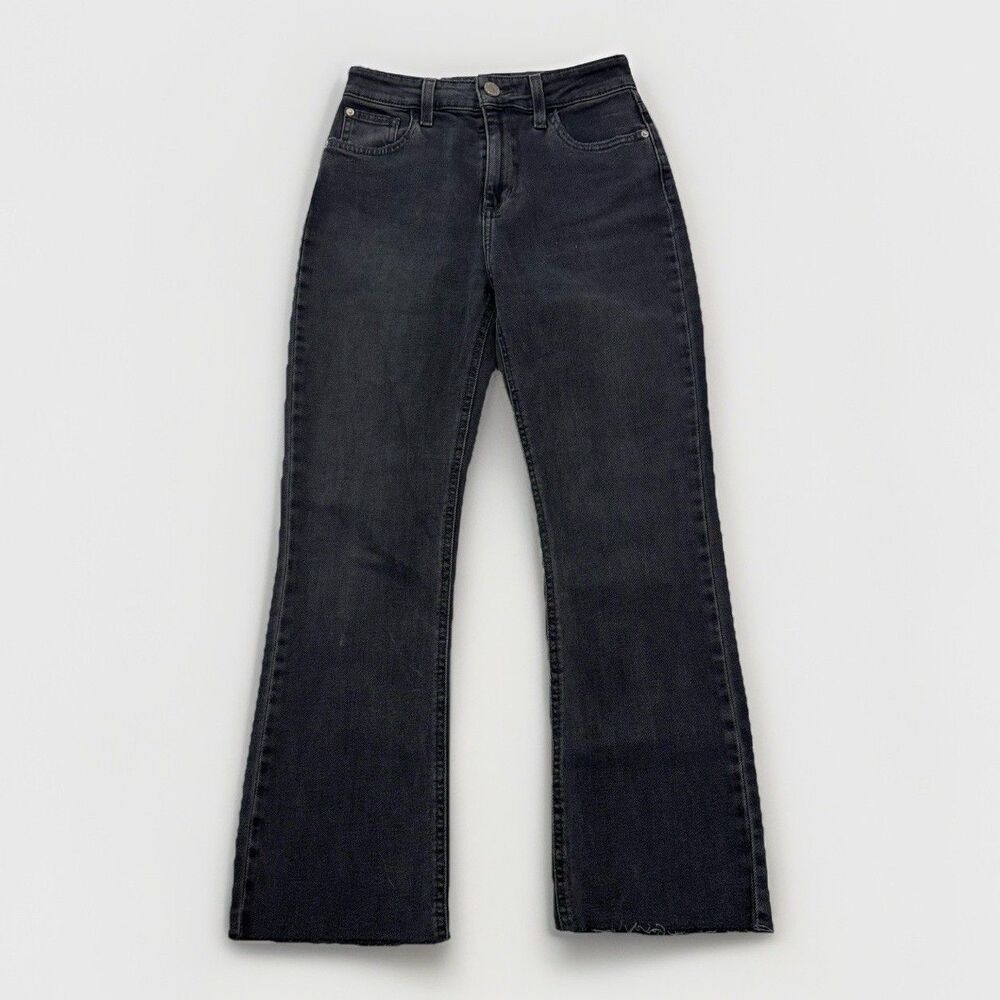 Urban Outfitters Jeans Womens Size 25 Black Kick Flare High Rise Cropped BDG